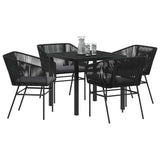 Garden Dining Set 5 pcs Black Poly rattan 3380919