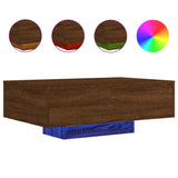 Coffee Table with LED Lights Brown Oak 85x55x31 cm 836615