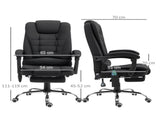 Office Chair with 6 Point Massage Back Heat, Linen Desk Chair with Footrest Adjustable Height T3398P343362