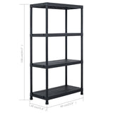 Storage Shelf Rack Black 100 kg 60x30x138 cm Plastic 45673