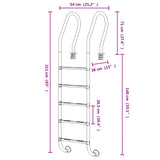 Pool Ladder 54x38x211 cm 304 Stainless Steel 93457