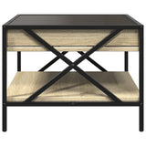 ZNTS Coffee Table with Infinity LED Sonoma Oak 50x50x38 cm 847698