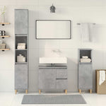 ZNTS 3 Piece Bathroom Furniture Set Concrete Grey Engineered Wood 3324945