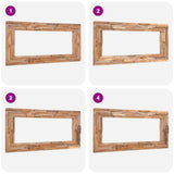Decorative Mirror Teak 120x60 cm Rectangular 244564
