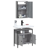 2 Piece Bathroom Furniture Set Grey Sonoma Engineered Wood 3214778