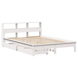 Bookcase Bed without Mattress White 120x200 cm Solid Wood Pine 3309813