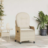 Recliner Chair with Cushion Beige 56 x 66 x 95 cm Poly Rattan 42003420