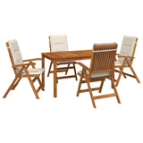 5-Piece Garden Dining Set Natural Solid Acacia Wood 3434554