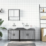 3 Piece Bathroom Furniture Set Grey Sonoma Engineered Wood 3214673