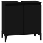 ZNTS 3 Piece Bathroom Furniture Set Black Engineered Wood 3185590