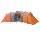 Family Tent Dome 12-Person Grey and Orange Waterproof 94348