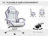 Computer Gaming Chair, PU Leather Desk Chair with Footrest, Swivel Task Chair with 135&deg Reclining T3398P329534