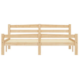Bed Frame Natural wood Solid pinewood and plywood Double Durable 322065