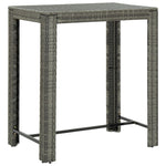 5 Piece Garden Bar Set Grey Poly Rattan&Solid Wood Acacia 3187713