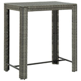 7 Piece Garden Bar Set with Cushions Poly Rattan Grey 3095411