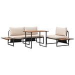Garden Dining Set 3 pcs Taupe Steel 3335890