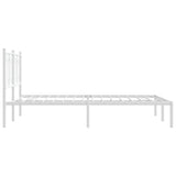 Metal Bed Frame without Mattress with Headboard White 135x190cm 376176