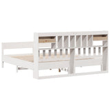 Bookcase Bed without Mattress White 180x200cm Super King Solid Wood Pine 3323018