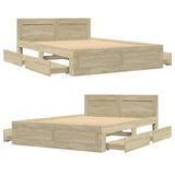 Bed Frame with Headboard without Mattress Sonoma Oak 140x190 cm 3295592