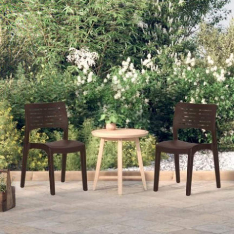 Garden Chairs 2 pcs Mocha Polypropylene 317730