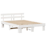 Bed Frame with Headboard White 140 x 200 cm Solid Pine Wood 872441