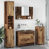 Bathroom Furniture Set 4 pcs Old Wood Engineered Wood and Metal 3393061