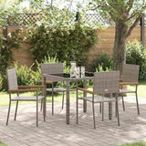 Garden Dining Set 5 pcs Grey Poly Rattan 3365388