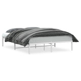 Metal Bed Frame without Mattress White 160x200cm 373676