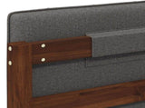 Bed Frame with Upholstered Headboard Dark Brown and Light Grey 904136