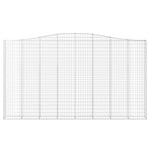 Arched Gabion Baskets 2 pcs 400x30x220/240 cm Galvanised Iron 3145904