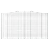 Arched Gabion Baskets 2 pcs 400x30x220/240 cm Galvanised Iron 3145904