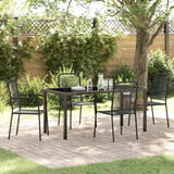 Garden Dining Set 5 pcs Black Powder-Coated Steel 3379159