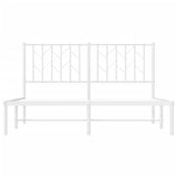 Metal Bed Frame without Mattress with Headboard White 135x190cm 374485