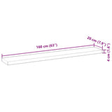 Floating Shelves 2 pcs 160x20x4 cm Untreated Solid Wood Acacia 3279440