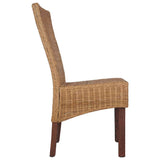 Dining Chairs 6 pcs Brown Natural Rattan 274205