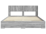 Bed Frame with Storage and Headboard Grey Sonoma 135 x 190 cm 3414480