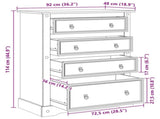 Storage Chests Corona White 92 x 48 x 114 cm Solid Pine Wood 42021197