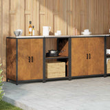 Kitchen Storage Set HATTEM 3 pcs Rusty Steel 3392707