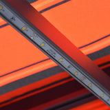 Manual Retractable Awning with LED 300x250 cm Orange and Brown 3055223