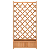Planter with Trellis Brown Solid Wood Fir 365491