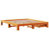 Bed Frame without Mattress Wax Brown 200x200 cm Solid Wood Pine 3308989