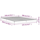 Bed Frame without Mattress White 140x200 cm Solid Wood Pine 823445