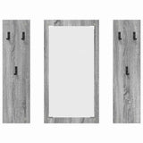 Wall-Mounted Coat Rack with Mirror Grey Sonoma 96 x 1.5 x 90 cm 874536