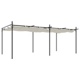 Pergola with Retractable Roof Cream 589x292x230 cm 360120