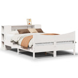 Bed Frame without Mattress White 135x190 cm Double Solid Wood Pine 3323309