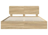 Bed Frame with Drawer Sonoma Oak 140 x 200 cm Engineer Wood 3412590
