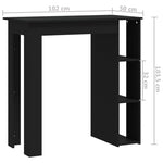 Bar Table with Shelf Black 102x50x103.5 cm Engineered Wood 809459