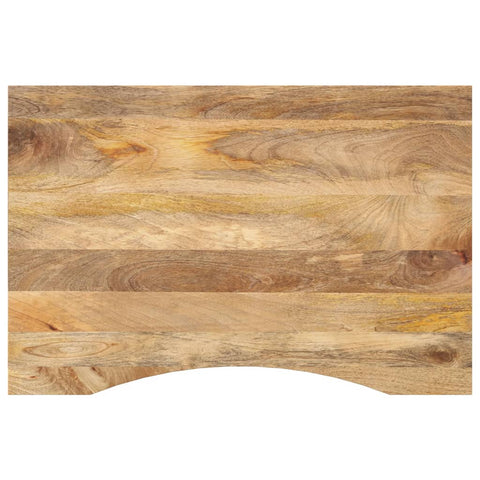 ZNTS Desk Top with Curve 90x60x2.5 cm Solid Wood Rough Mango 370200