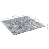 Mosaic Tile 22 pcs Grey and Blue 50 x 50 cm Glass 42046764