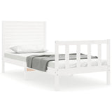 Bed Frame without Mattress White Small Single Solid Wood Pine 3193167